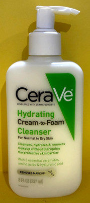 CeraVe Hydrating Cream-to-Foam Facial Cleanser   Ceramides 8 oz no date