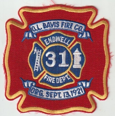 Endwell Fire Dept OL Davis Fire Co New York patch ship from Australia
