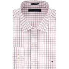 Tommy Hilfiger Mens Slim Fit Performance Stretch Dress Shirt Faded Orange Sz M