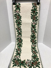 St Nicholas Square Rectangular Christmas Table Runner 72" L Festive Pattern VGC