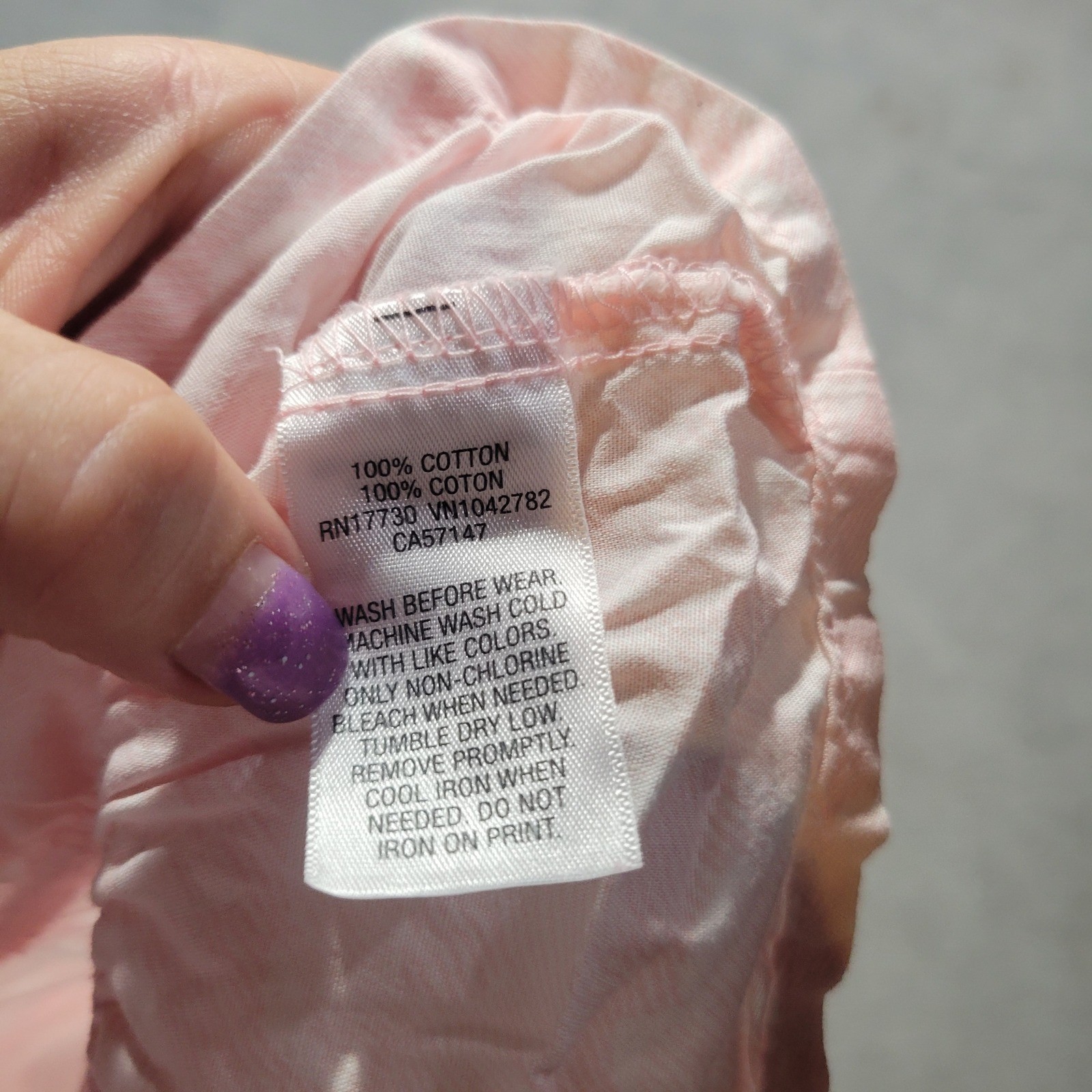 Genuine Kids Blouse Girls 2T Pink White Ikat Peplum Long Sleeve Cotton Top image 4