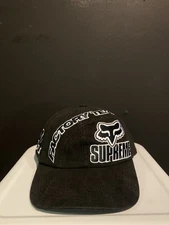 Supreme Fox Racing White 6-Panel Cap (FW25) Brand New Black