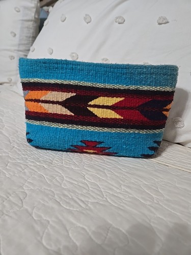 Borsa/borsa pochette per trucco in lana MZ Fair Trade - modello azteco - Made in Mexico - Foto 4 di 11