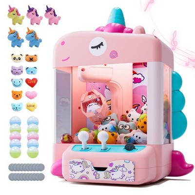 Skirfy Unicorns Claw Machine, Mini Vending 6.3 x 7.87 x 10.63 inches, Pink