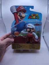 Nintendo Super Mario Fire Mario w/ Fire Ball 4" Figure Brand New