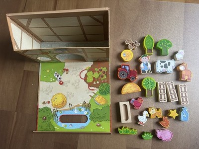Haba 5581: Großes Holz Spielset Auf dem Land Bauernhof Tiere Stall, wie NEU OVP