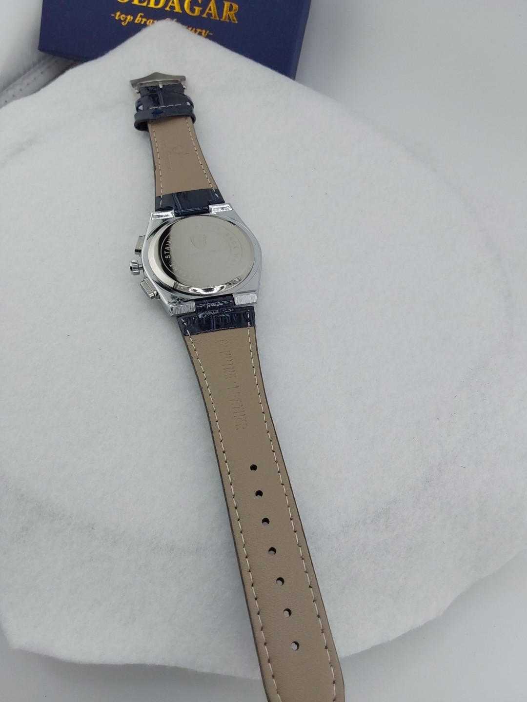 Luxury Chronograph Blue Dial 40mm With Blue Leather Strap  970