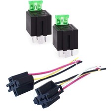 12V on/Off Fuse Relay, 30A Automotive 4-pin Fuse Socket Mount, with 14 AWG He...