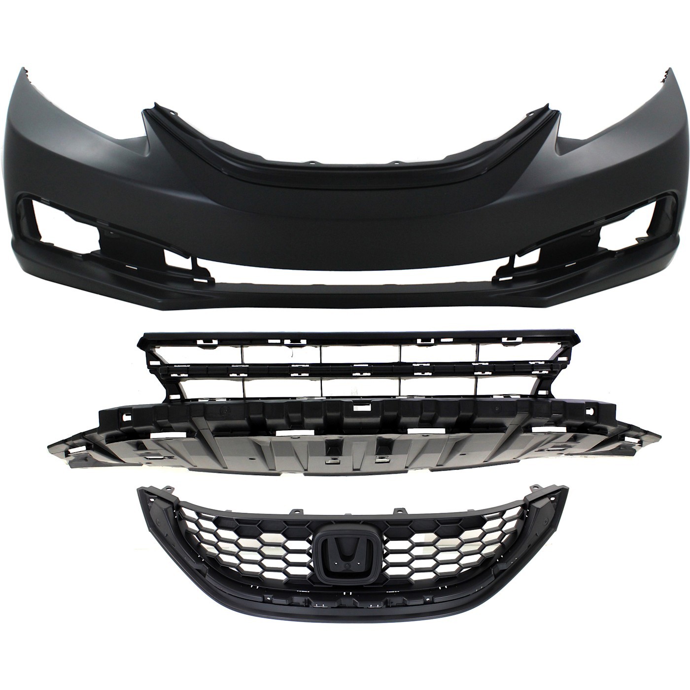Bumper Kit For 2013-2015 Honda Civic HF LX Models Sedan Front 4-Door with Grille