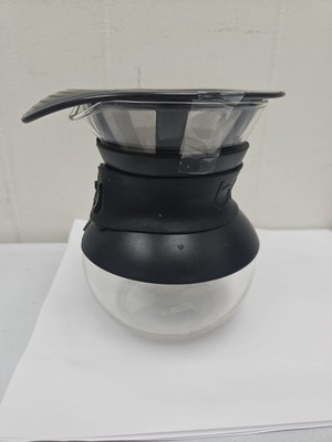 Bodum Pour Over Coffee Maker 157 Glass with Black Collar Permanent Filter 