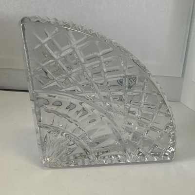 Illusions by Samobor 24% Lead Crystal clear bookend (ONE ONLY).  USED GREAT COND