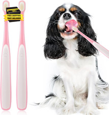 2 Pcs Tiny Dog Toothbrush for Small Dogs, Pet Toothbrush for Cats Ultra Soft Hea