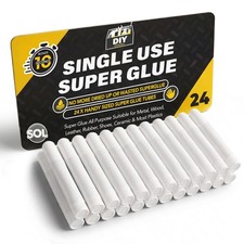 24pk Super Glue Extra Strong Bond | Premium Adhesive Plastic Rubber Leather Wood