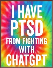 PTSD Awareness Tie-Dye Adhesive Vinyl Print – 8.5x11" Removable Funny Office Art