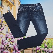 Miss Me Skinny Jeweled Angel Wings Jeans Size 26