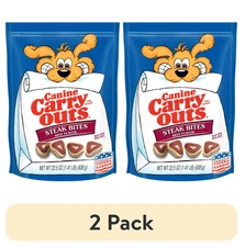 Canine Carry Outs Steak Bites Beef Flavor Dog Treats, 22.5oz Bag (2 Pack)