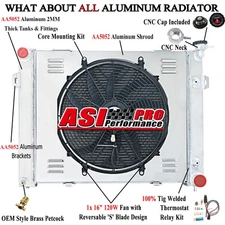 2~Row Radiator Shroud 16" Fan fit 1993-1997 94 Jeep Grand Cherokee 5.2L V8 Gas