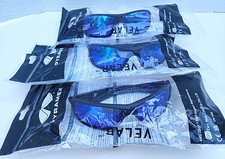 ONE Pyramex Velar Safety Glasses Eyewear Protection -Black PC Frames Blue Mirror