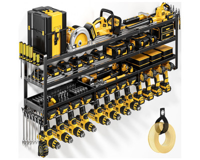 Organizador de Herramientas 49 , Pared, 4 Niveles, 800 lb, 12 Taladros. Nuevo