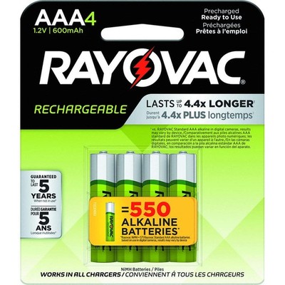 RAYOVAC LD724-4OP GENE Rechargeable Battery,AAA,1.2VDC,PK4 5HB64