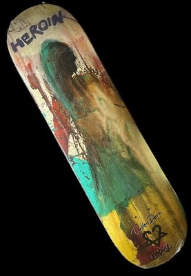 RARE Bam Margera x Dalton Dern Bros Heroin Skateboard Deck 8.38