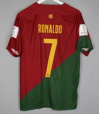 PORTUGAL NATIONAL TEAM 2022 2023 HOME FOOTBALL SHIRT JERSEY #7 RONALDO NIKE L