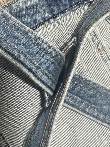 Girls Y2K Tommy Hilfiger Bib Overalls Sz 6 Ripped Denim Distressed 23 x 21 Jeans - Picture 7 of 11