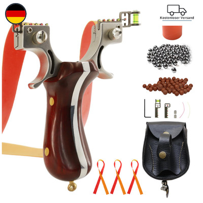 Zwille Steinschleuder Set für Erwachsene mit Zielglocke, 3 Gummibänder, Tasche