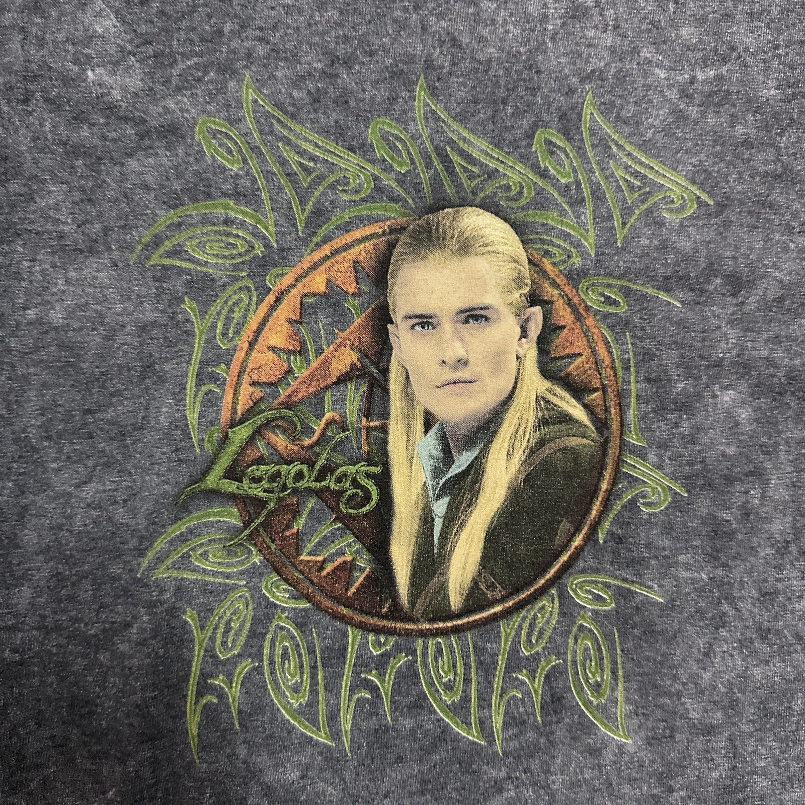 Lord of the Rings 2003 Legolas Graphic Women's Shirt Medium Large Baby Tee Acid image 2