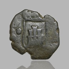 COLONIAL ERA SPAIN. Carlos II, 1681. Cob 2 Maravedis