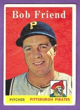1958 Topps - #315 Bob Friend - Pittsburgh Pirates - VgEx