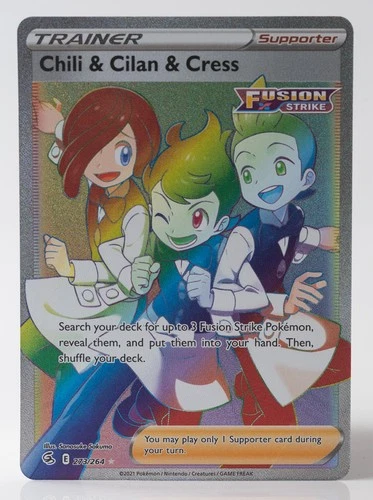 Chili & Cilan & Cress 273/264 NM/M Rainbow Secret Rare Trainer Fusion Strike