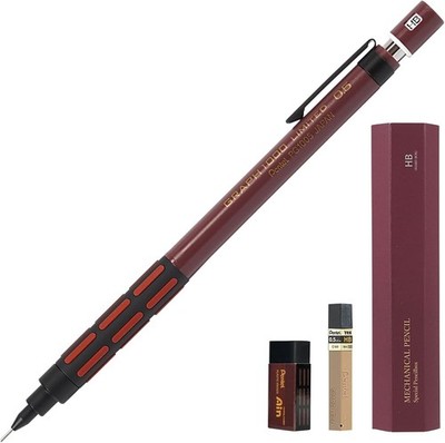 Pentel GRAPH1000 Limited 0,5 mm Retro Bordeaux Schwarz Bleistift Set Hergeste...
