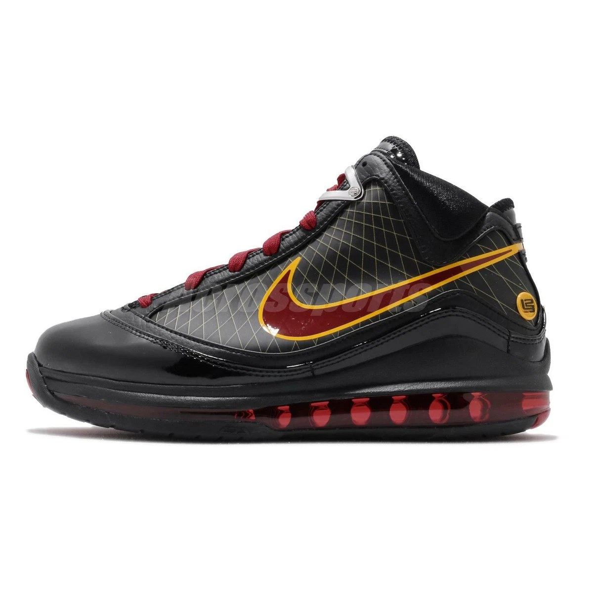 Nike Lebron VII QS 7 Fairfax 2020 Black Red Mens Basketball Shoes CU5646-001