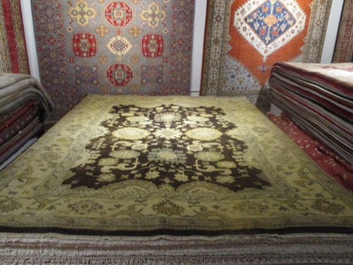 9x12 ALLOVER-PATTERN VEGETABLE-DYE HANDMADE-TURKISH-KNOTTED FINE WOOL RUG 580232 - Picture 2 of 12