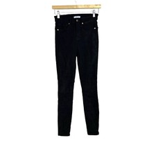 Good American Pants Womens Good Legs Black Faux Suede Skinny Size 2/26