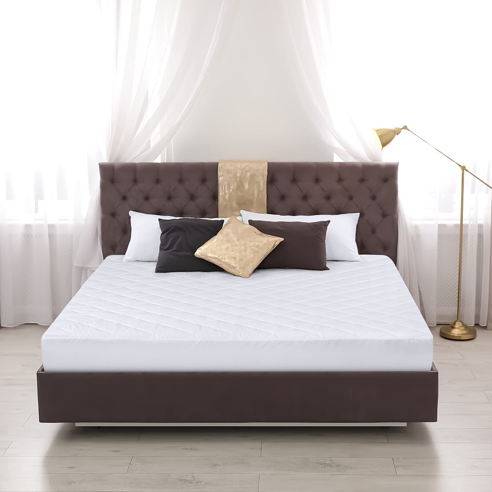 Memory Foam Topper Mattress Cover Queen Size Bed Pad Matress Stretches 16Inch