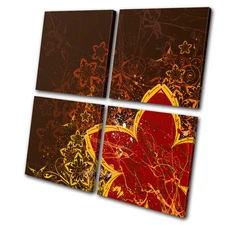 Illustration Autumnal Design MULTI CANVAS WALL ART Picture Print VA