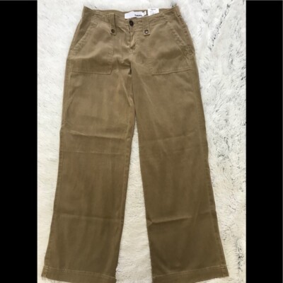 NEW wTag-SONOMA Brown Straight Mid Rise Pants Sz 4