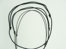 5 colliers NOIRS fil cordon nylon ciré 1mm 1,5m ou 2mm NOEUDS COULISSANTS bijoux