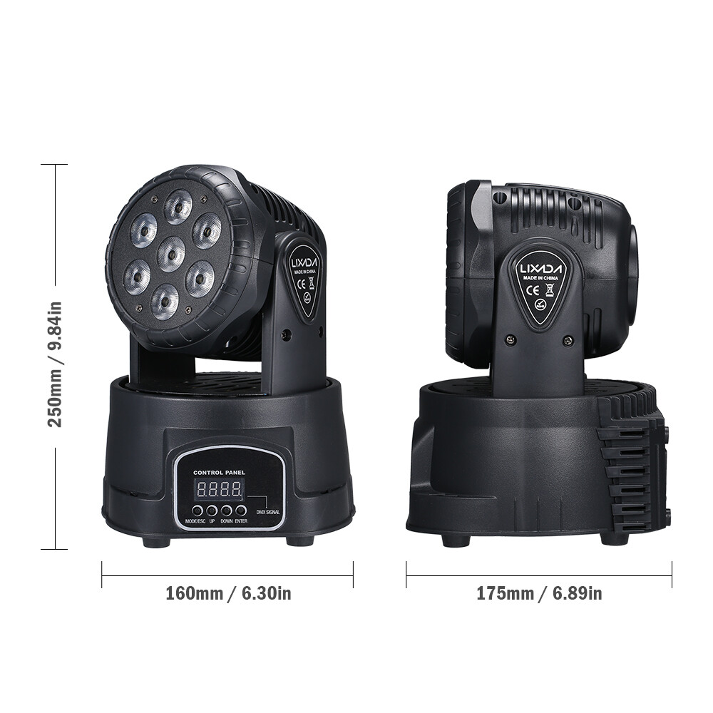 Lixada Testa Mobile Per Stage Light - 70W LED RGBW, DMX512, Auto-run, Sound-attivato, Per Discoteche E Concerti