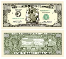 25 Pack Novelty Million Dollar Bills -Realistic Novelty Million Dollar Bill-FUN