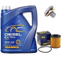 MotoröL Set 10W40 5 Liter + ÖLfilter + ÖLablassschraube FüR Peugeot 807 2.2 Hdi