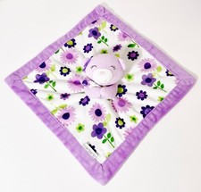 Carters Purple Lavender Bear Floral Flowers Plush Security Blanket Baby Lovey