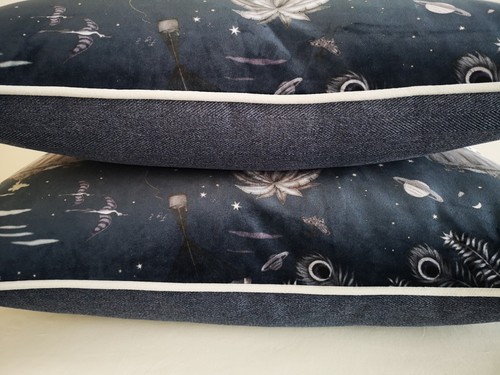 Emma J Shipley LOST WORLD NAVY VELVET cushion *POLYESTER PAD* 67cm x 40cm approx - Picture 6 of 9