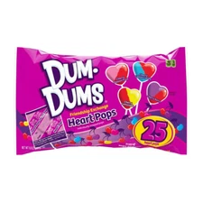 Dum-Dums (25) Heart Pops Classroom Exchange Lolipops 8.8 oz - Best By 10/2027