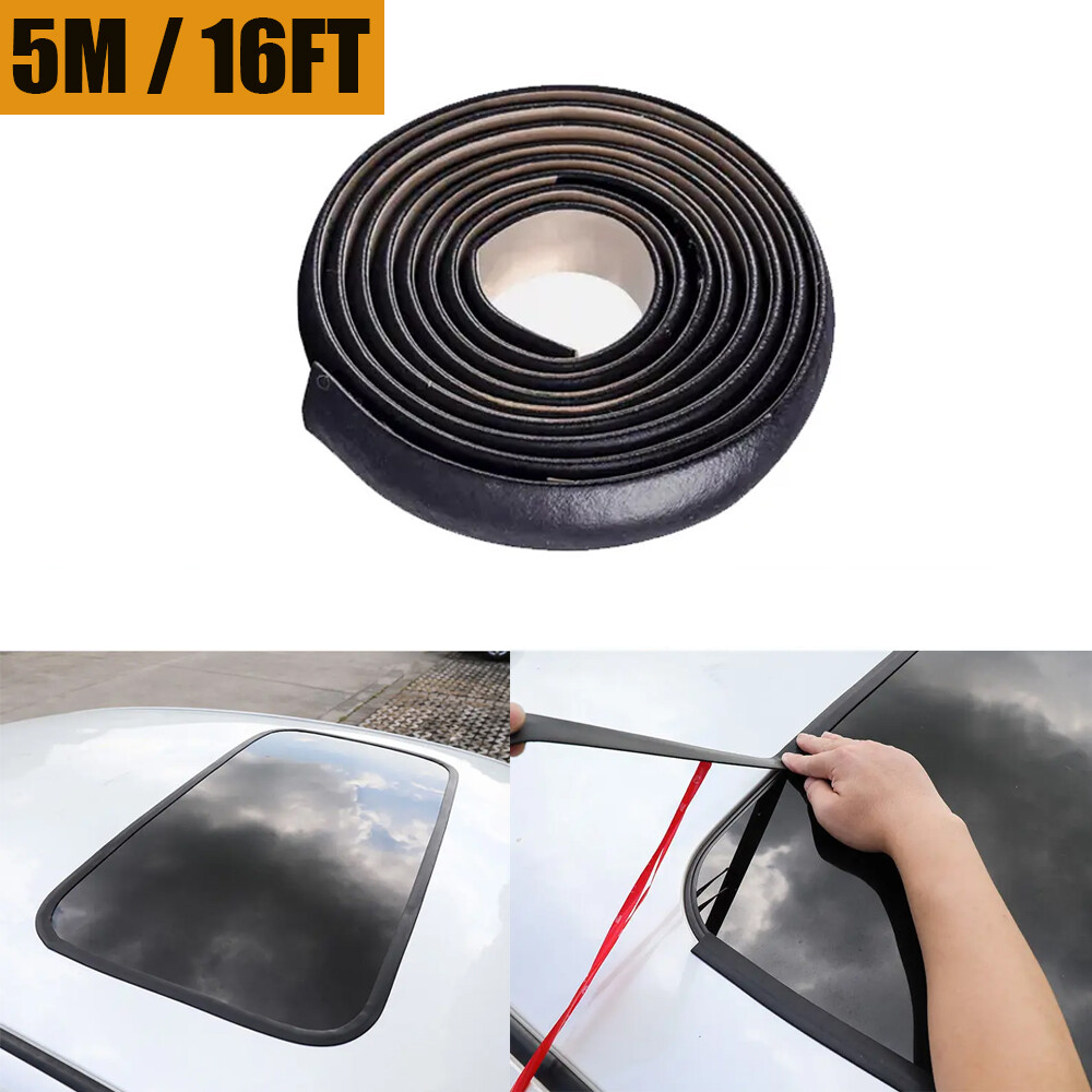 16FT Universal Car Window Roof Windshield Molding Rubber Seal Strip Trim 5m
