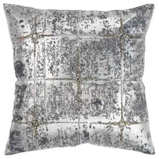 RIZZY Home  Abstract Distressed Foiled Beaded 20"x20" Decorative Pillow $150