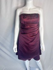 Davids Bridal Mid Length Strapless Beaded Gown Prom Bridesmaid Size 8