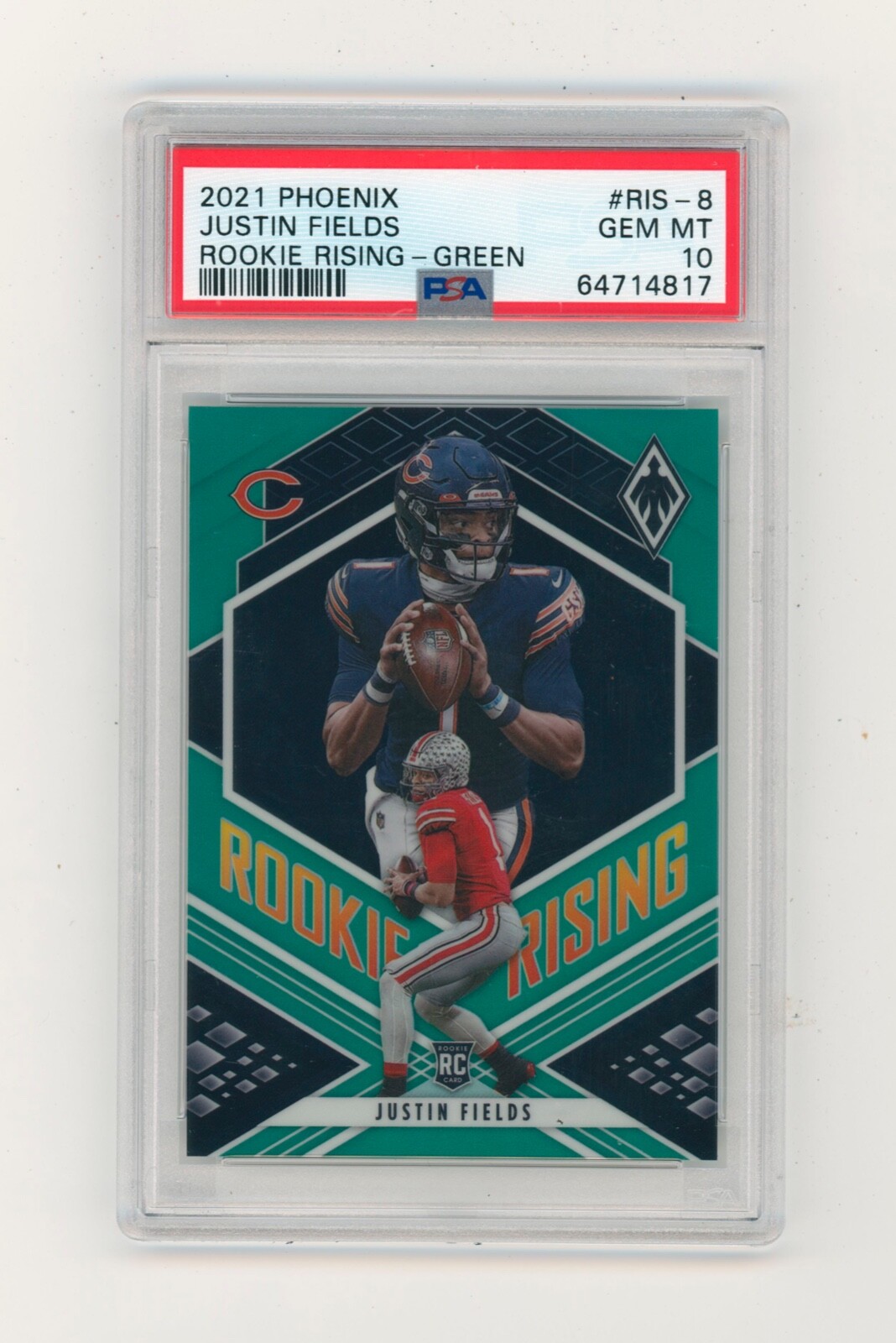 Justin Fields Panini Phoenix Rookie Rising #RIS8 Green